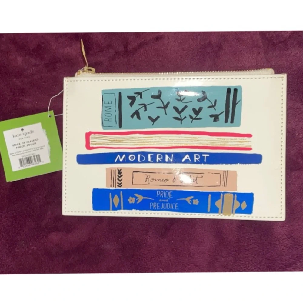 NWT KATE SPADE ACADEMIA STACK ZIP POUCH TO FIT PHONE OR ANYTHING!